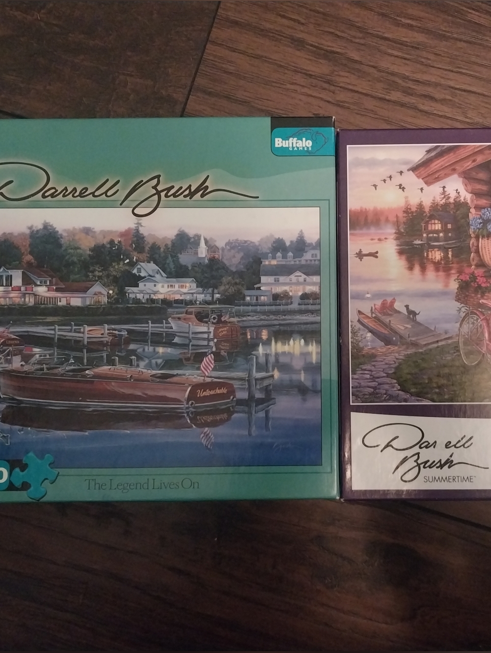 Buffalo David Bitton Jigsaw Puzzle Lot of 2 Darrell Bush Art Used Complete